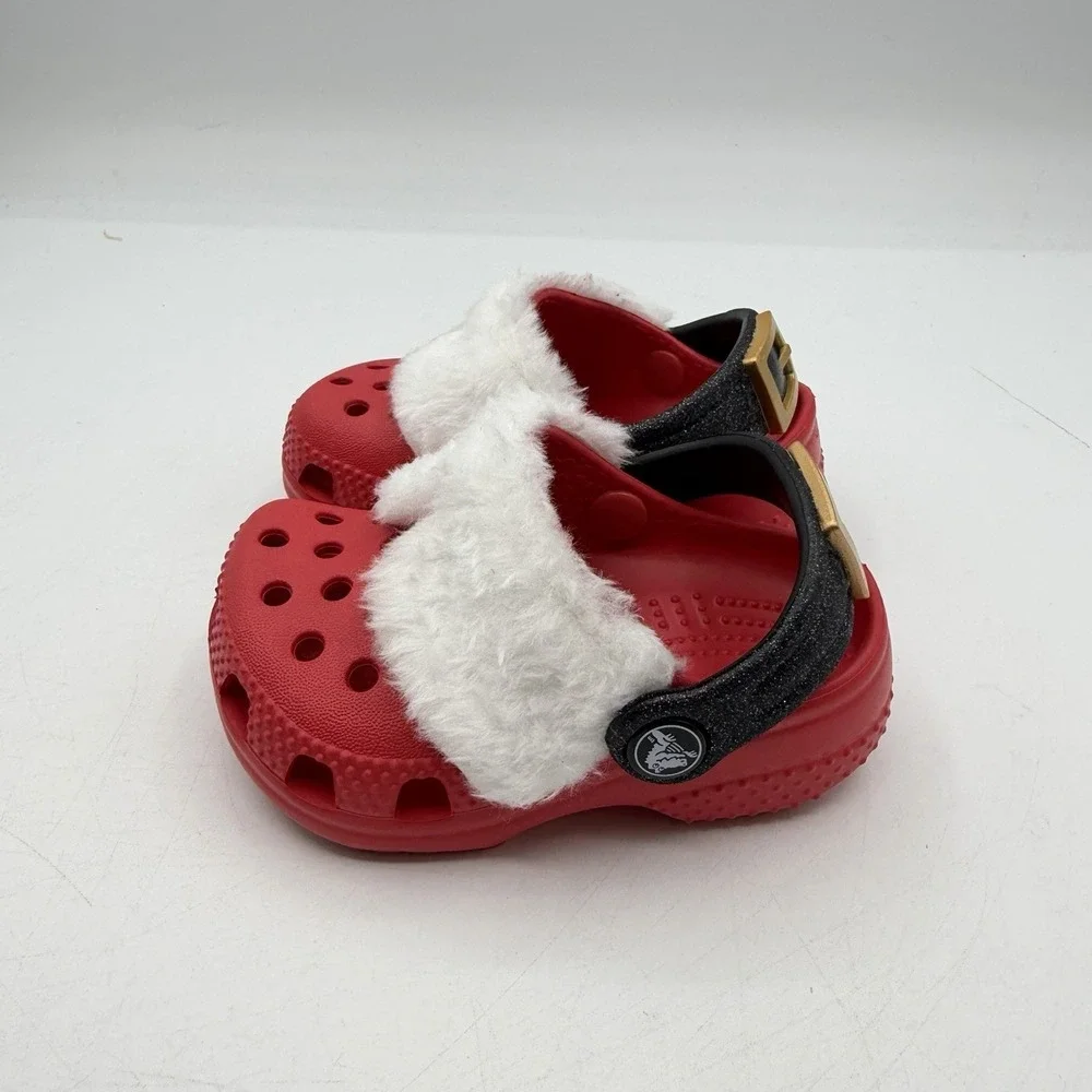 Crocs Littles Santa Claus‎ Classic Clogs Toddler Size C2/C3 Red Christmas Shoes